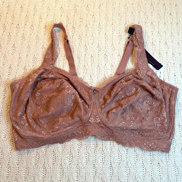 Curvy Couture Lace Full Coverage Bra in Blush Pink size 44H/46H - Picture 1 of 5